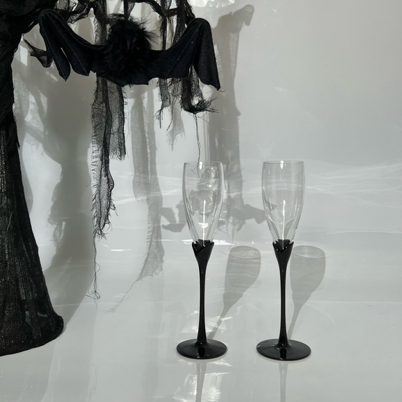 Pottery Barn Dining Pottery Barn Vintage Black Stemmed Champagne